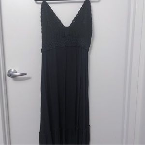 Indulge Black Summer Maxi Dress - Crochet Top, Size 3X
